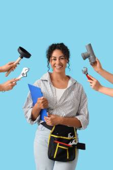 Technician standing in home kitchen